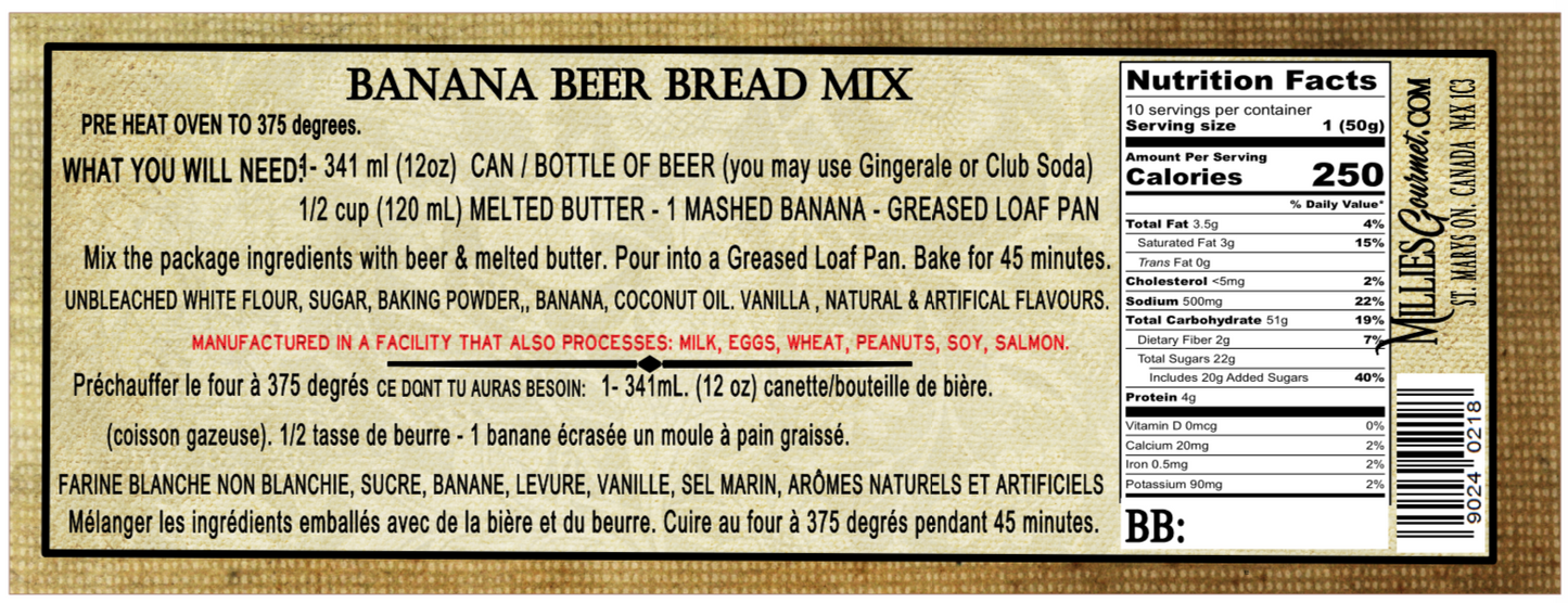 Banana Beer Bread Mix