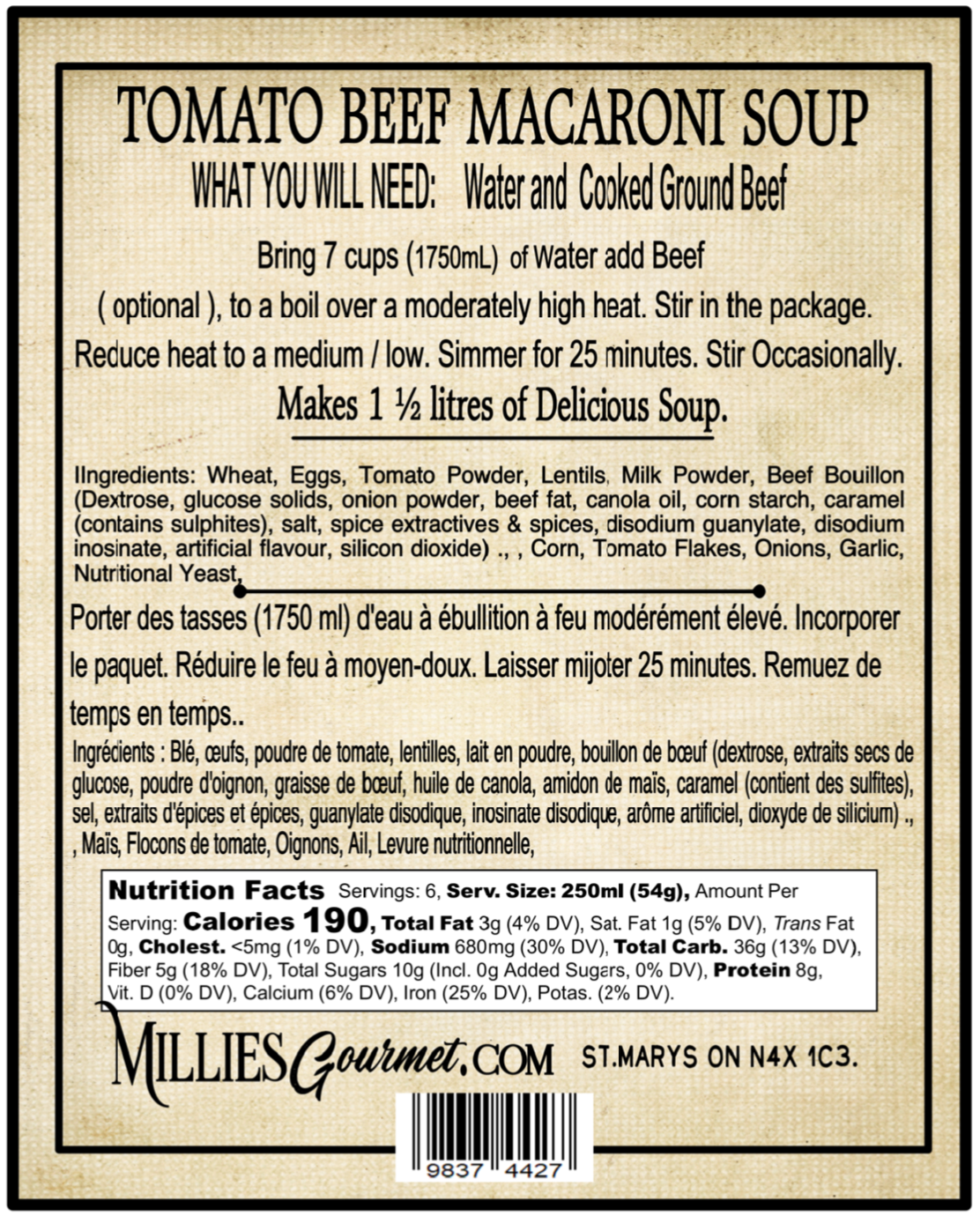 Tomato Beef Macaroni Soup