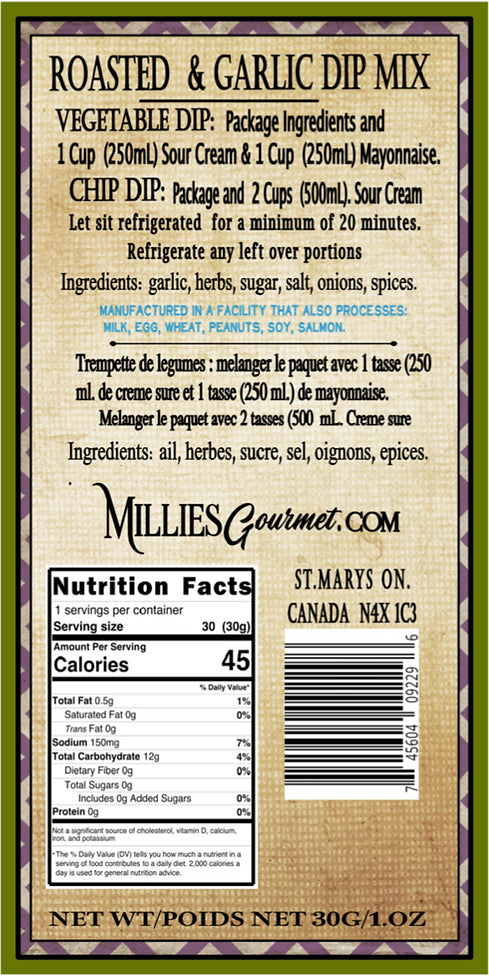 Roasted Garlic & Herb Dip Mix