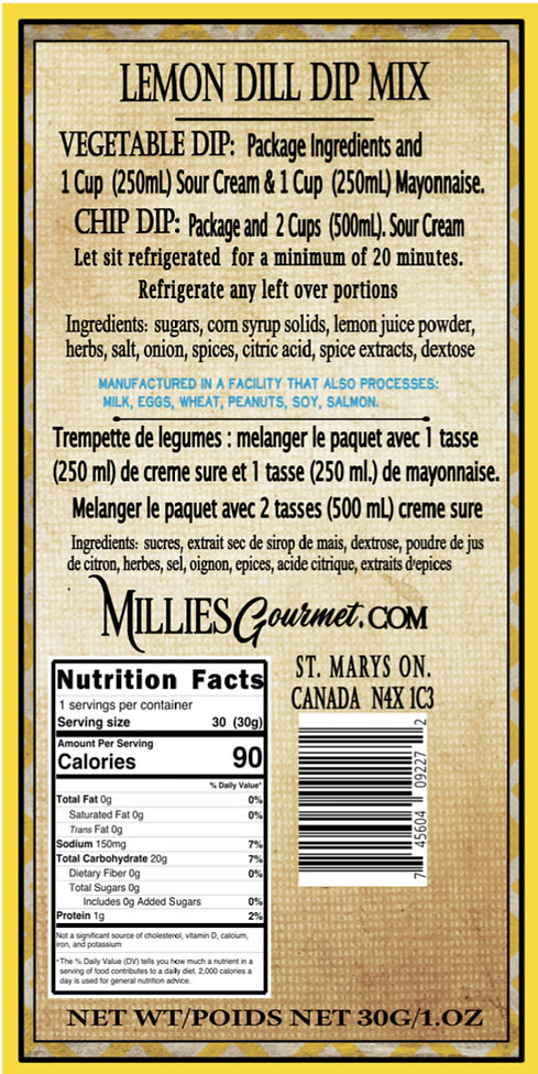 Lemon Dill Dip Mix