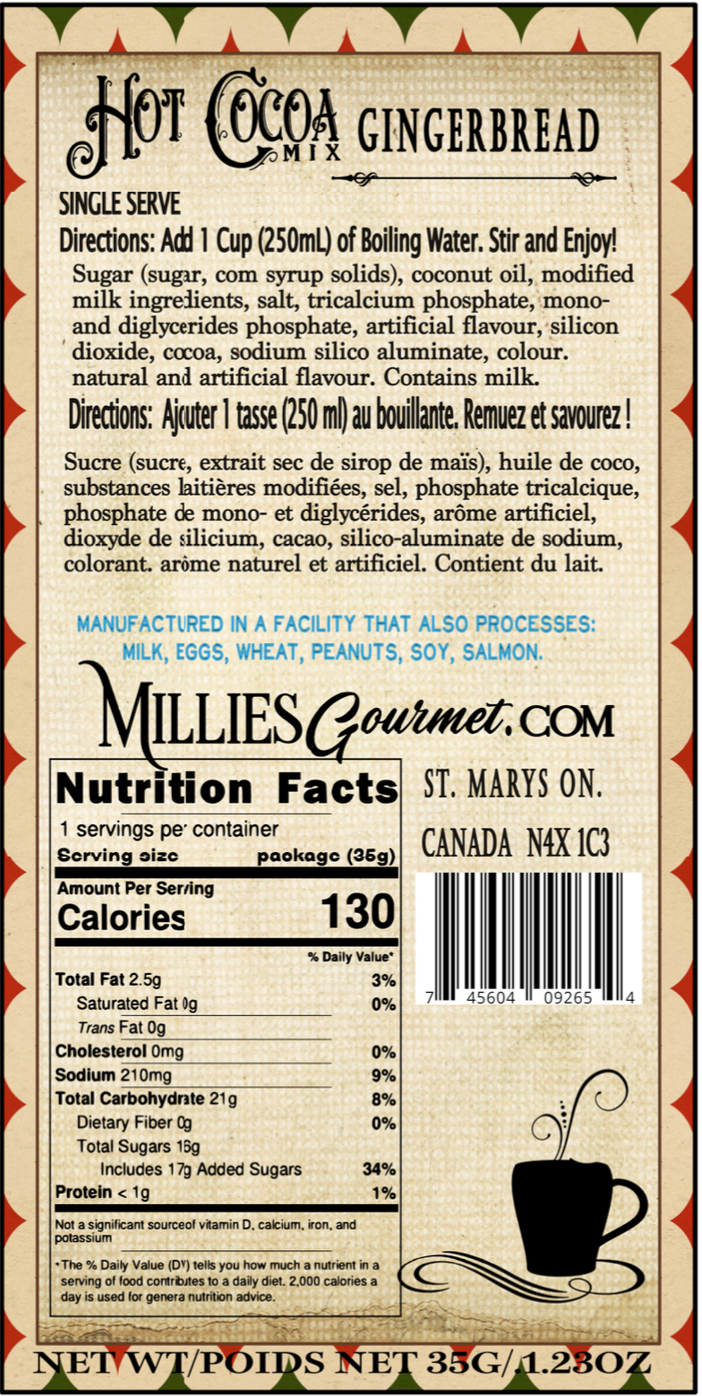 Christmas Gingerbread Hot Chocolate Wholesale Case of `18