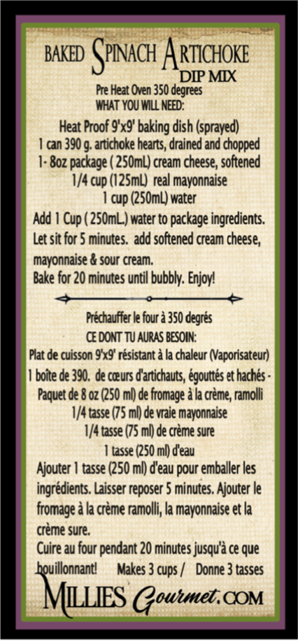 Baked Spinach Artichoke Specialty Dip Mix - Wholesale Single