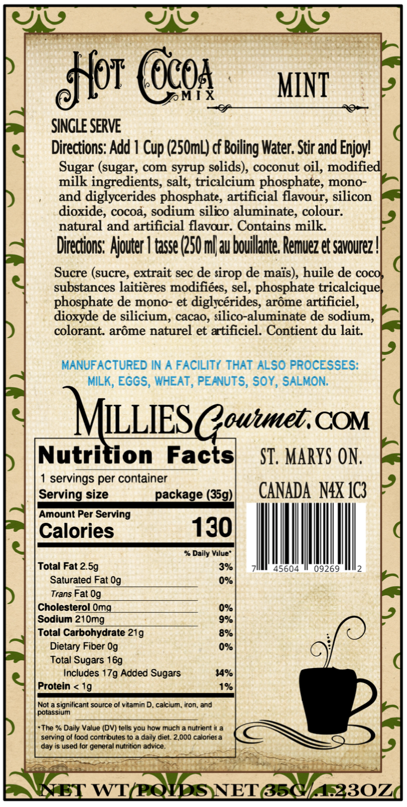 Christmas Mint Hot Chocolate Wholesale Case of 18
