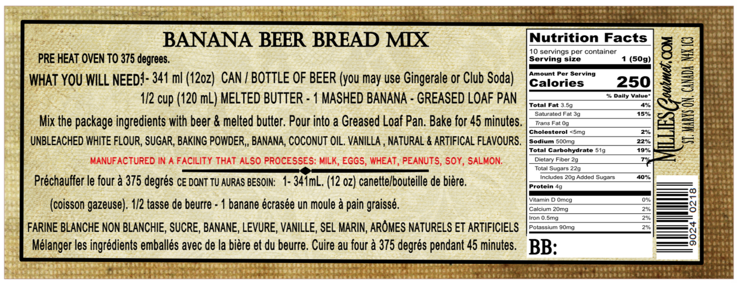 Banana  Beer Bread Mix