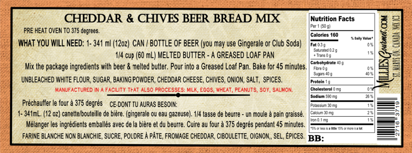 Cheddar & Chives Beer Bread- Wholesale Case 6