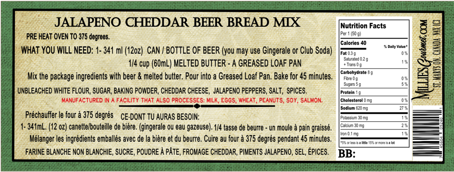 Jalapeno Cheddar Beer Bread Mix Wholesale Case of 6