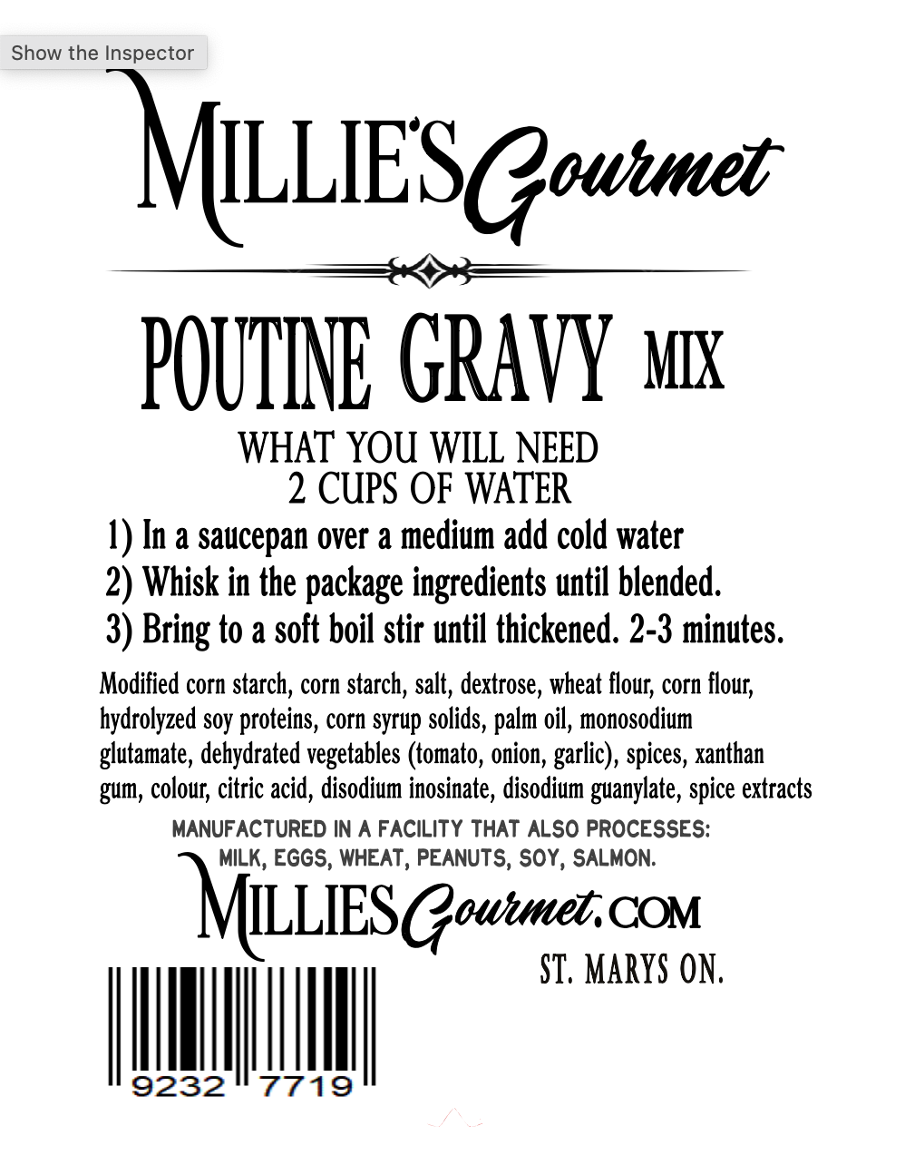 Poutine Gravy mix