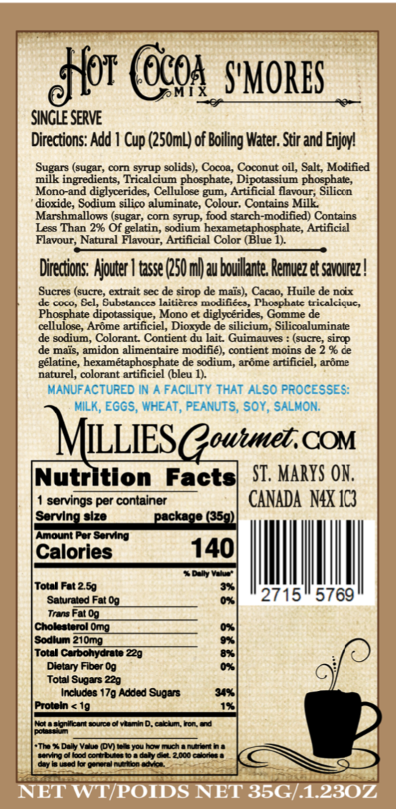 S'Mores Hot Chocolate Wholesale Case of `18