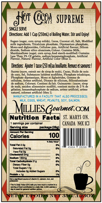 Christmas Chocolate Supreme Hot Chocolate Wholesale Case of 18
