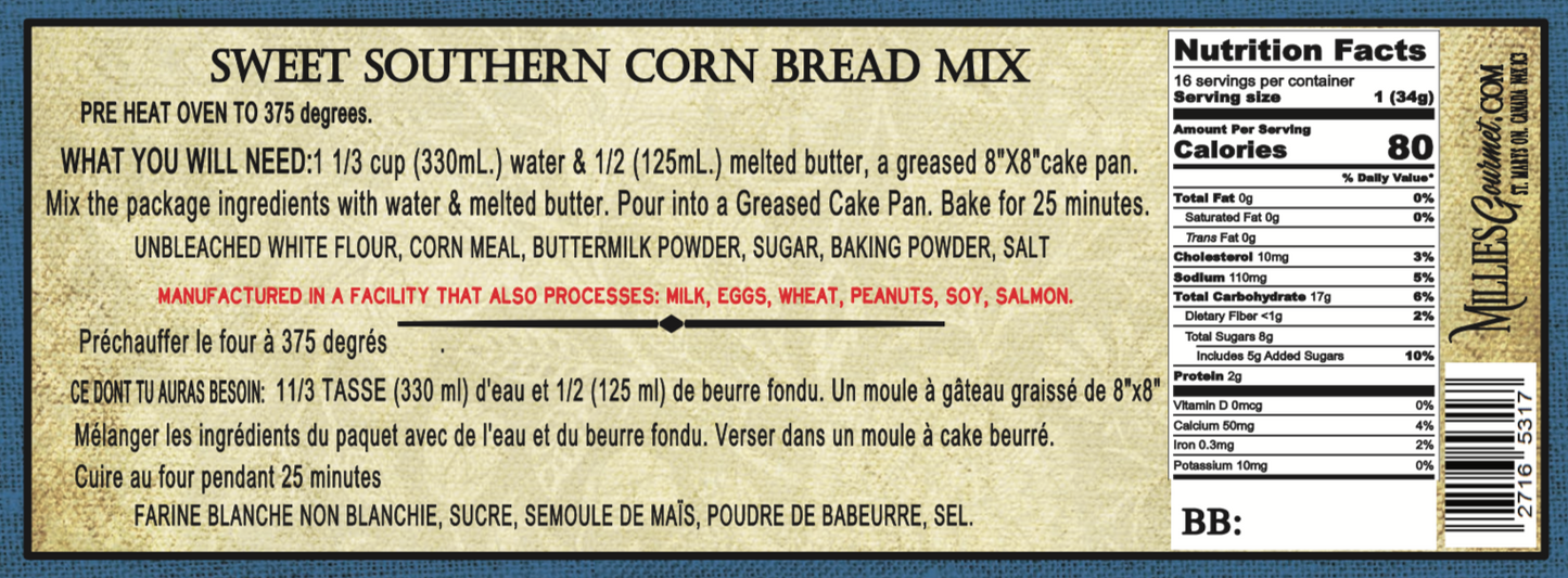Corn Bread Wholesale Case of 6