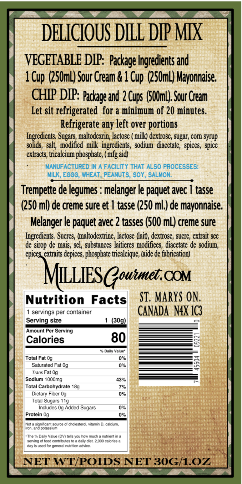 Delicious Dill Dip Mix - Wholesale Case of 18