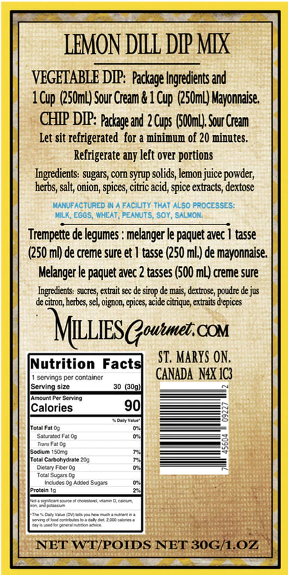Lemon Dill Dip Mix Wholesale Case of 18