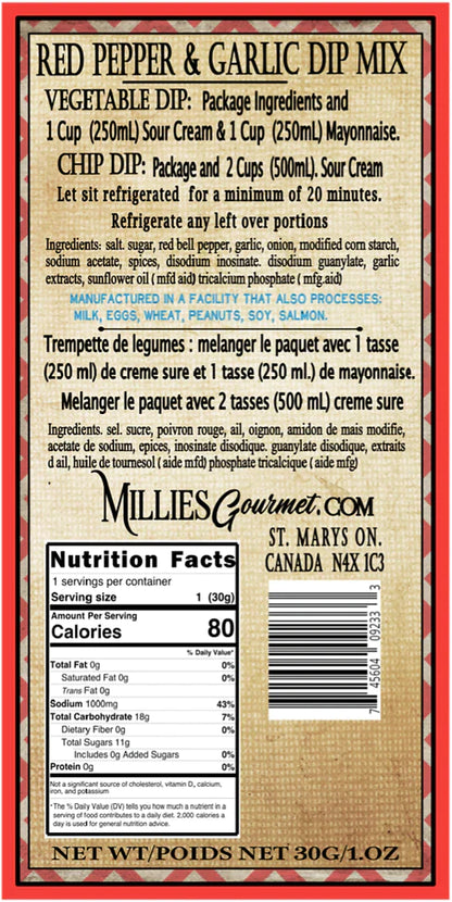 Roasted Red Pepper & Garlic Dip Mix Wholesale Case of 18