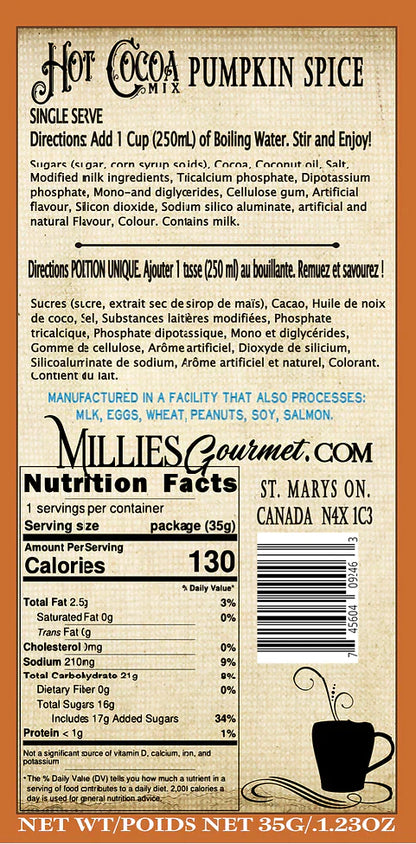 Pumpkin Spice Hot Chocolate Wholesale Case of 18