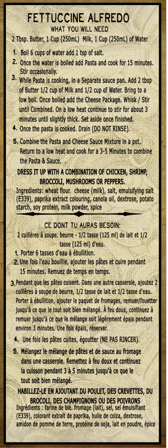 Fettuccine Meal Kit Wholesale case - 6