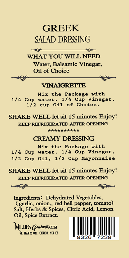 Greek Salad Dressing Mix
