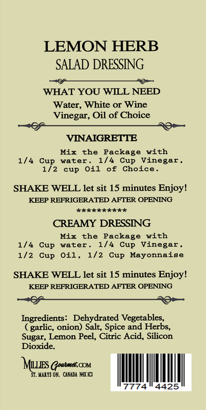 Lemon Herb Salad Dressing Mix