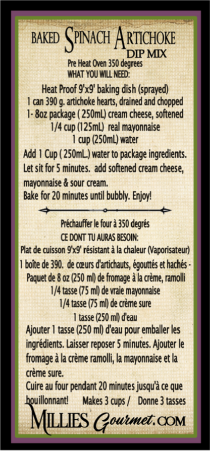 Baked Spinach Artichoke Specialty Dip - Wholesale Case of 6